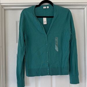 GAP Women's Green Button-Up Cardigan